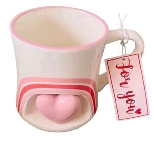 PRICE FIRM Sheffield Home Pink 3D Heart Rainbow Mug